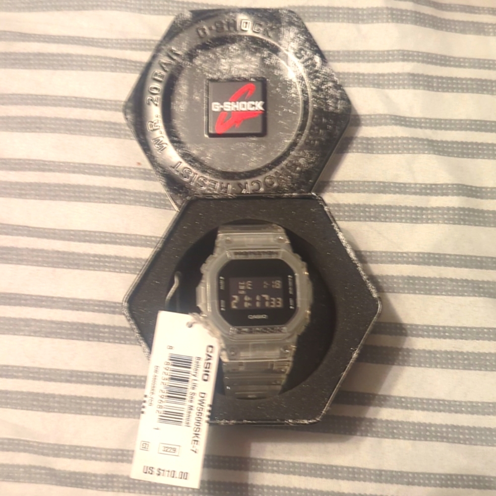 🔥Casio G-SHOCK 5600 WATCH CLEAR BAND NWT 🔥💥